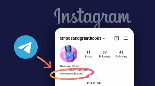 How to put Telegram link in Instagram bio?